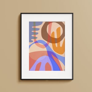 Abstract Wall Art, Abstract Shapes, Trendy Poster, Maximalist Poster, Vibrant-Colors, Large-Scale-Print, Boho-Style Print, Boho Poster, Art