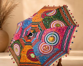 Wedding Decorative Indian Embroidery Umbrellas  India Parasol for Decoration
