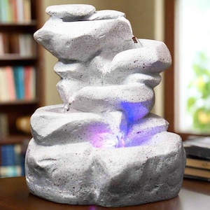 Feng Shui Indoor Tabletop Water Fountain LED Lights With Pump House Warming, Father&#39;s, Mother&#39;s Day,  Christmas, Diwali 20L x 19W x 24.6H cm