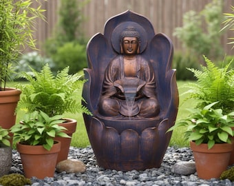 Zen Balcony Water fountain Polyresin Indoor/Outdoor Garden Decor (53.3x38x83.8cm)