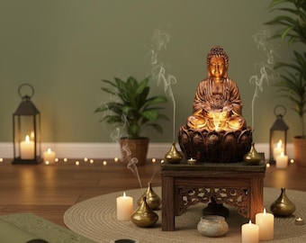 Buddha Tabletop Water Fountain: Zen Home Decor (2 Feet)