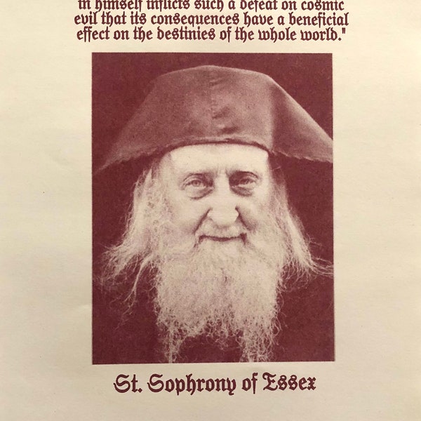 St Sophrony Risograph Print (A4) (Burgundy/White)