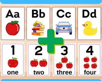 Abc's and Animals Printable Flash Cards Instant Download Preschool ...