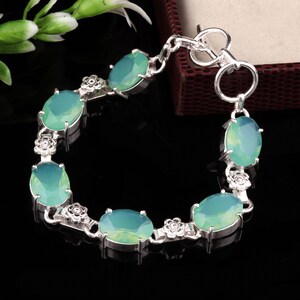 Vintage Style Topaz Silver Bracelet,  Topaz Gemstone Bracelet ,Handmade Bracelet, Adjustable Bracelet Gift For Her, Christmas day gifts