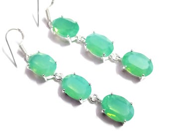 Topaz Earrings, Handmade Gemstone 925 Sterling Silver Plated Drop Earrings, Minimalist Jewelry For Women