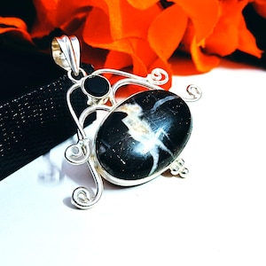 Natural Tiger eye&#39;s gemstone pendant , Handmade gemstone Tiger Eye&#39;s 925 Sterling Silver Plated Pendant Jewelry , Halloween day Gifts