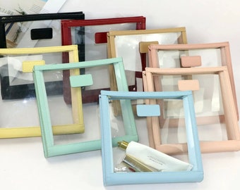 Customized Waterproof PVC Wash Bag Smooth Pattern Cosmetic Bag Clear Toiletry Bag Travel Cosmetic Organizer Bag Pouch