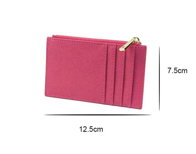 Pink Hand Wallet Personalize Custom Name Hand Wallet, Zipper Cardholder, Ultra Thin Coin ...