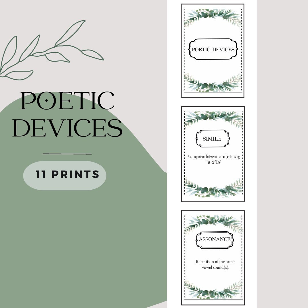 Poetic Devices Posters High School English Poetic Devices - Etsy