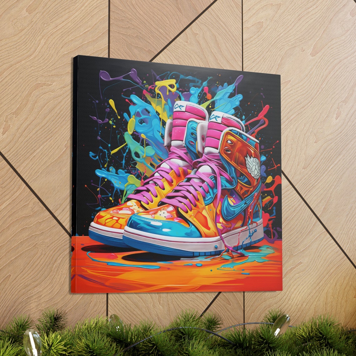 Jordan Graffiti Canvas Wall Art, Air Jordan Canvas Wall Art, Jordan 1