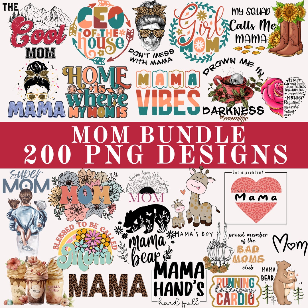 Mama 200 PNG Designs, Retro Mama Bundle, Png Bundle, Groovy Mama Png ...