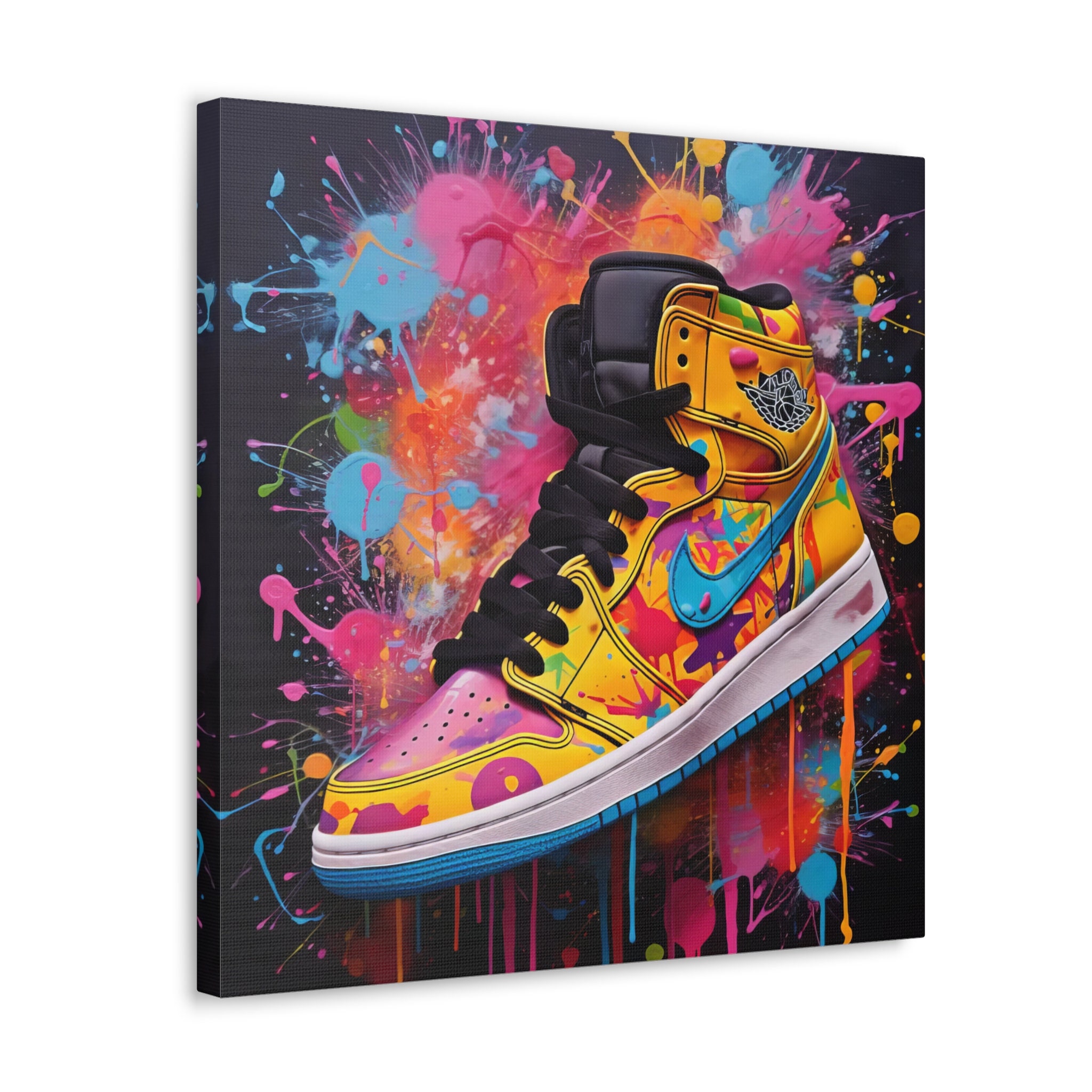 Jordan Graffiti Canvas Wall Art, Air Jordan Canvas Wall Art, Jordan 1