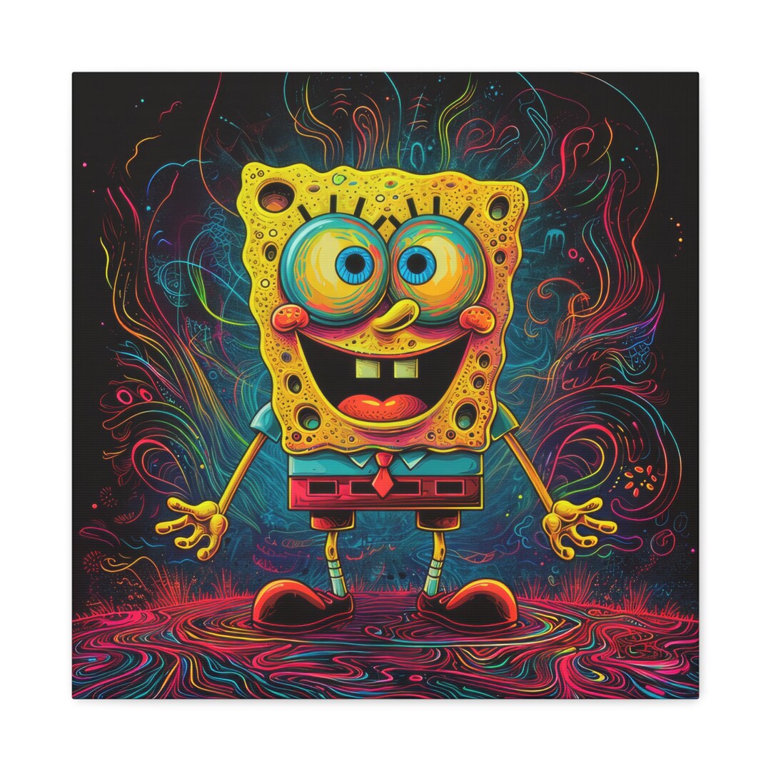 Spongebob Squarepants Canvas,wall Art Decor,spongebob Fan Gift,kids Room Decor,funny Decor,home ...
