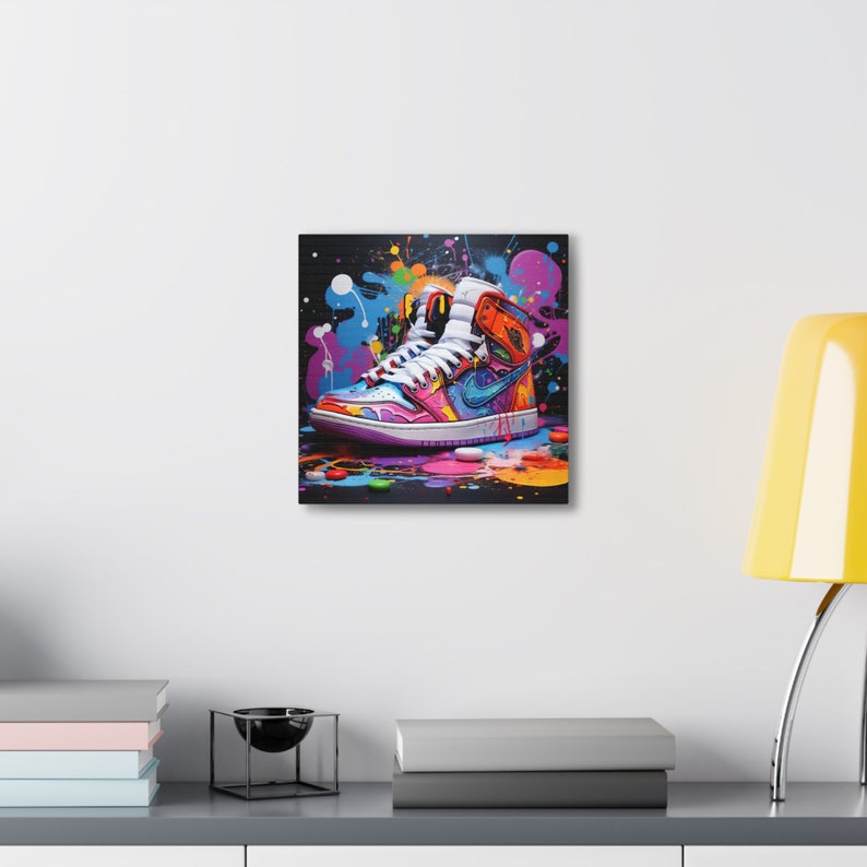 Jordan Graffiti Canvas Wall Art, Air Jordan Canvas Wall Art, Jordan 1