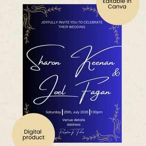 Wedding invitations Royal Blue