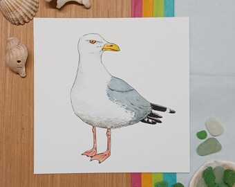 Gicleekunstdruk zilvermeeuw: decor Britse kust