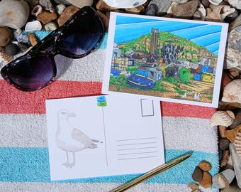 A6-kaart, East Hill, Hastings, reismemorabilia, minikunst