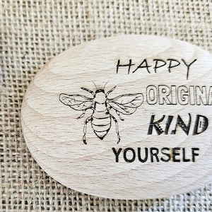 Large Wooden Pebble Bee inspired Unique Gift. Pebble Art