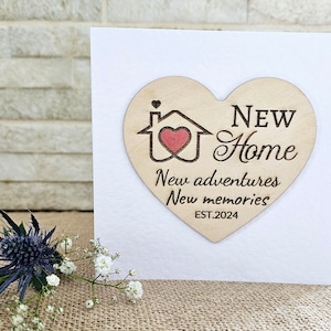 Cartes artisanales New Home Card (gravées au laser).