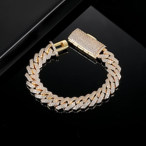 Iced Out Cuban Link Chain Gold 10mm -  Canada