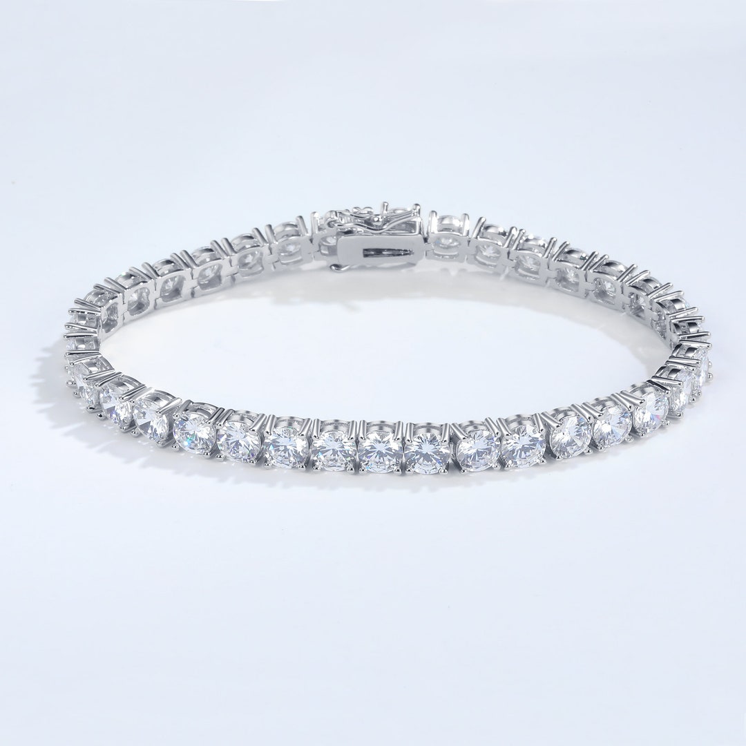 SAILBRACE Armband Silber - Geflochtenes Tennisarmband 24cm