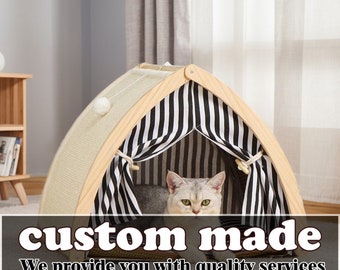 Breathable Cat Tent - All-Season Cooling Mat - Foldable Pet Bed -Stylish Cat Tent-Cat Bed Cave-Cat House-Stylish Cat Tent-Cat bed