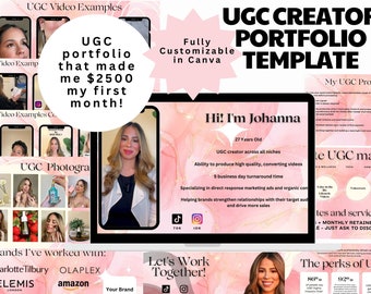 UGC Portfolio Template, UGC Template, UGC Media Kit, Ugc Website Template, Ugc Canva Website, Beauty Ugc Portfolio, Ugc Creator