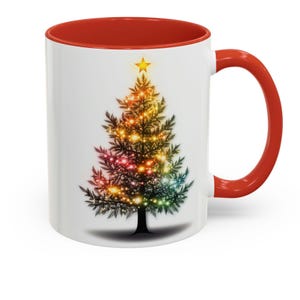 Christmas Tree Accent Coffee Mug: Festive Holiday Decor (11oz, 15oz)