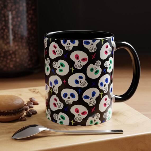 Halloween Skull Mug, Skull Coffee Cup, Perfect Halloween Gift for Skull Lovers, Ceramic Coffee Mug, Funny Coffee Mugs, Coffee Lover Mug