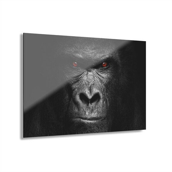 Serious Gorilla Face Wall Art, Perfect Housewarming Gift, Unique Home Decor Accent