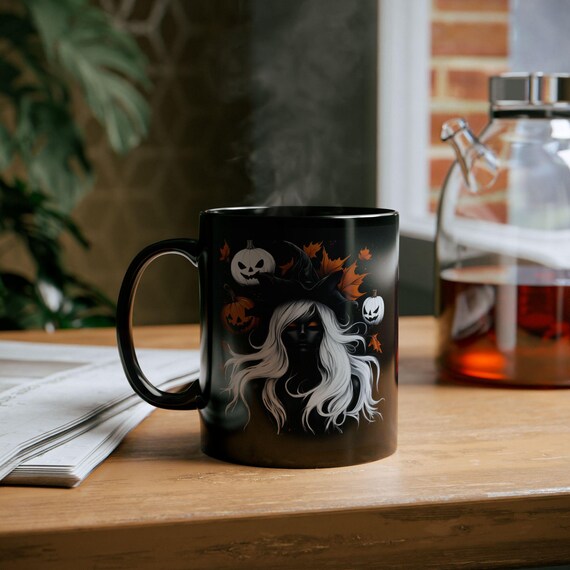 Witchy Halloween Mug, Spooky Halloween Mug, Coffee Lover Halloween Mug, Pumpkin Coffee Mug, Ceramic Coffee Mug, Halloween Cup, Gift for Her