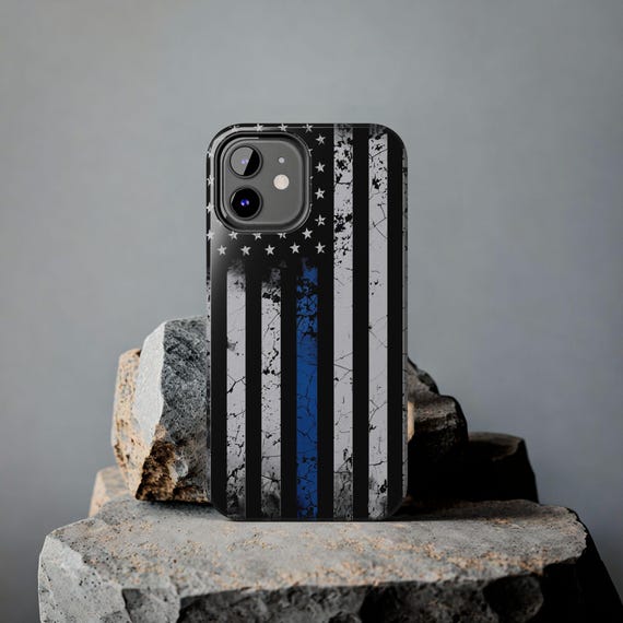 Tough Blue Line Phone Case, Police Support Cover, Durable Phone Protector, Gifts for Officers, Patriotic Cell Accessory
