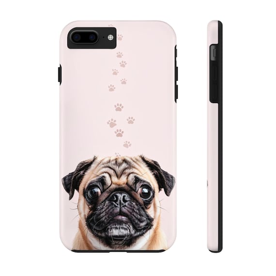 Pug Phone Case - paw print design Cute Dog Lover Accessory, Pet Gift, Dog-Themed Tech, Phone Cover Gift, Animal Print Case