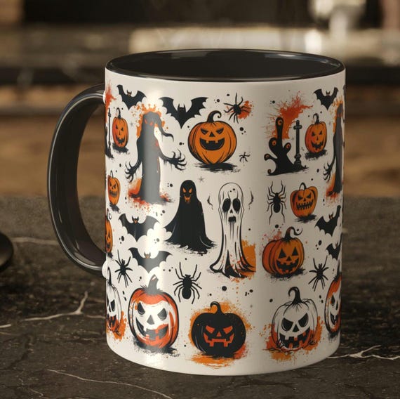 Halloween coffee mug Pumpkin mugs Halloween cup| gift for him Gift for her Spooky Season