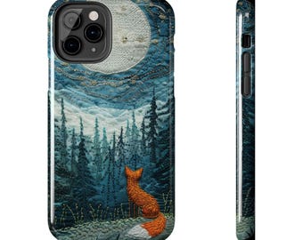Nature-Inspired Fox Phone Case, Forest Art (Shockproof, Glossy)