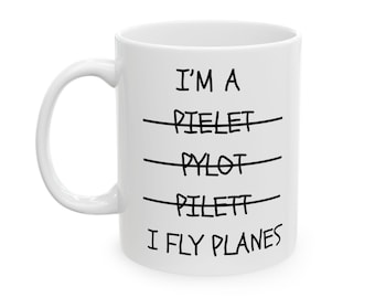Pilot Coffee Mug: Humorous Airplane Design - Gift for Aviation Fans