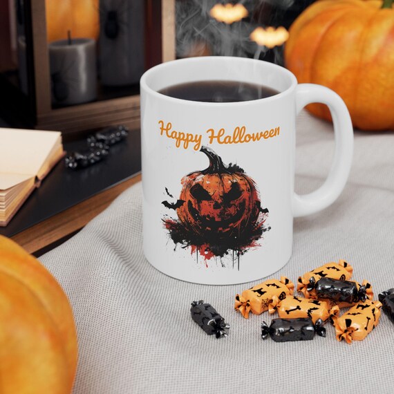 Halloween Pumpkin Mug Custumizable mug,Personalized Fall Coffee Cup - Perfect Spooky Gift & Seasonal Decor