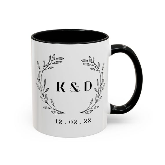 Personalized Couples Initials Mug, Customizable Ceramic Coffee Cup, Unique Anniversary Gift, Anniversary Present, Personalized Wedding Gift