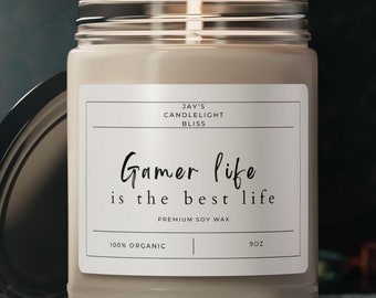 Gamer Soy Candle, Cozy Vibes (9 Scents, Reusable Glass)