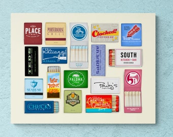 Athens Georgia Restaurant Matchbooks Poster  | UGA Vintage Matchbook Wall Art | Unframed Poster
