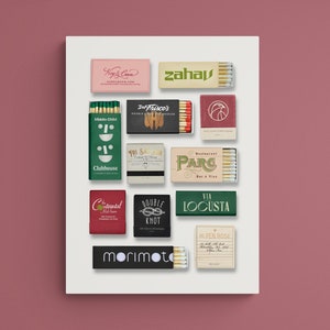 Cartel de la caja de cerillas del restaurante de Filadelfia / Filadelfia, PA Matchbooks / Vintage Matchbook Wall Art / Cartel vertical