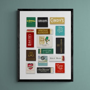 Framed Chicago Matchbook Poster | Vintage Matchbook Wall Art | Ready to Hang Vertical Poster