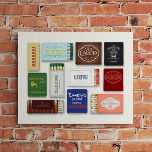 West Village Matchbook Print | NYC Matchbooks | Vintage Matchbook Wall Art | Unframed Horizontal Poster