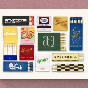 Austin Restaurant Matchbook Print | ATX Matchbooks | Vintage Matchbook Wall Art | unframed Poster