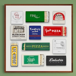 New York City Pizza Matchbook Print| NYC Matchbooks | Vintage Matchbook Wall Art | Digital Download
