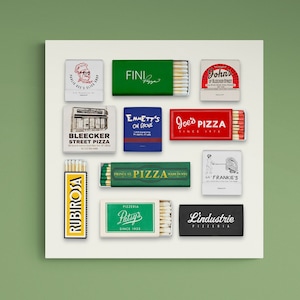 New York City Pizza Matchbook Poster | NYC Matchbooks | Vintage Matchbook Wall Art | Unframed Poster