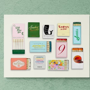 New York City Restaurant Matchbook Poster | NYC Matchbooks | Vintage Matchbook Wall Art | Unframed Poster
