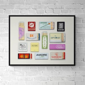 Framed Atlanta Restaurant Matchbook Print | ATL Matchbooks | Vintage Matchbook Wall Art | Ready to Hang Print