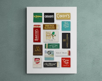 Chicago Matchbook Poster | Vintage Matchbook Wall Art | Unframed Vertical Poster