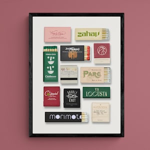 Framed Philadelphia Restaurant Matchbook Art Print | Philly Wall Art
